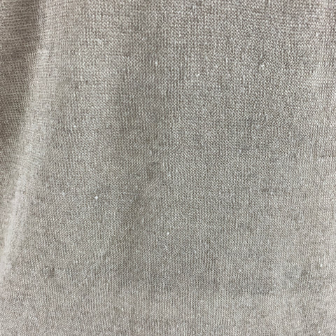 THEORY Size M Tan Stripe Linen Blend Crew-Neck Pullover