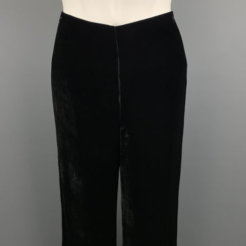 RALPH LAUREN Black Label Size 2 Black Viscose / Silk Wide Leg Dress Pants