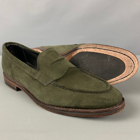 ALLEN EDMONDS Size 10.5 Green Penny Loafers