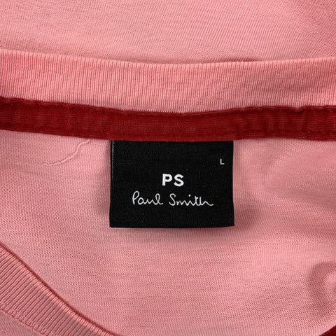 PS by PAUL SMITH Size L Pink Black Graphic Cotton Crew-Neck T-shirt