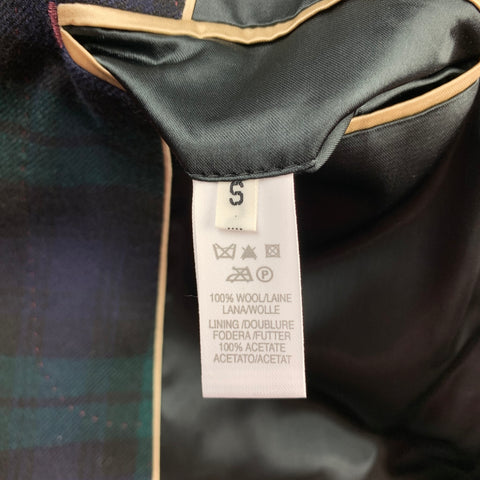 PAUL SMITH Size S Blackwatch Plaid Wool Notch Lapel Jacket