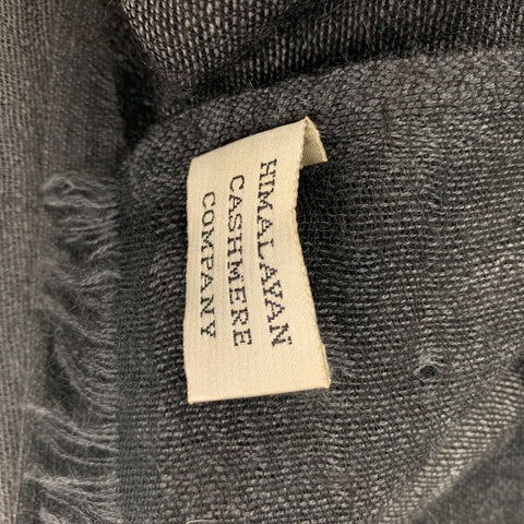 HIMALAYAN CASHMERE COMPANY Charcoal Black Color Block Cashmere Scarf