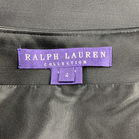 RALPH LAUREN Size 4 Black Silk Wool A-Line Skirt