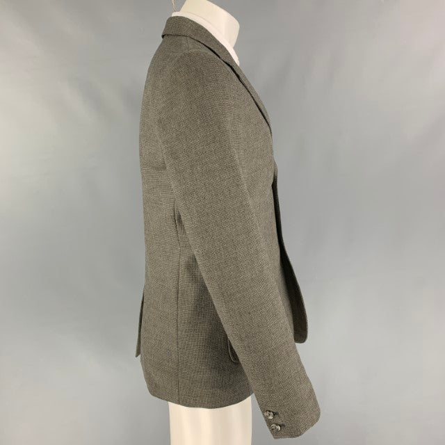 APC Taille M Manteau de sport à revers cranté en laine de coton crème gris