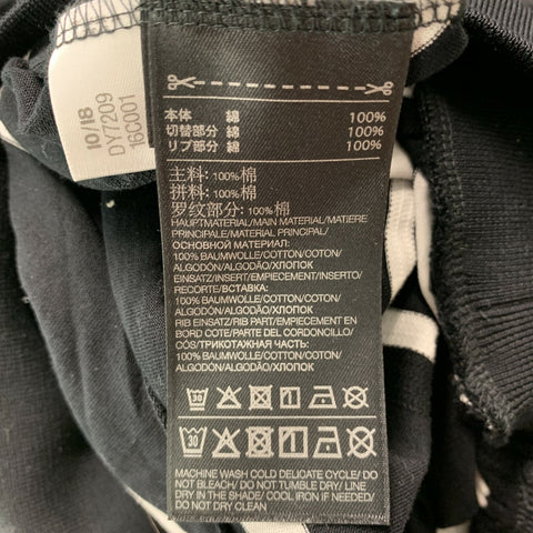 Y-3 Size XS Black White Cotton Stripe Casual Top