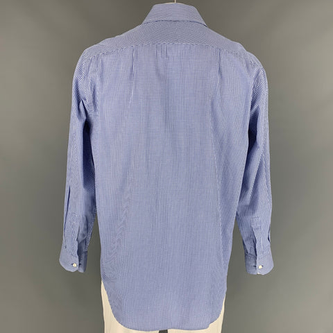 PAUL SMITH Size L Blue & White Checkered Cotton Button Down Long Sleeve Shirt