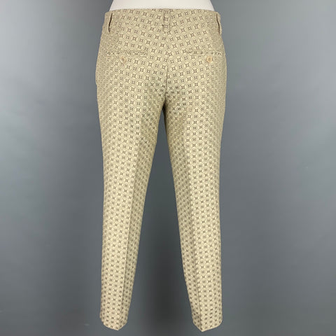 ETRO Pantalon habillé en mélange de polyester jacquard taupe et beige taille 2