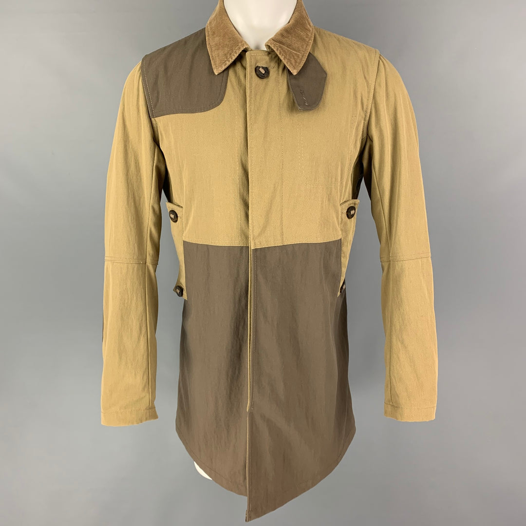 J. LINDEBERG Size M Khaki Brown Color Block Nylon Coat