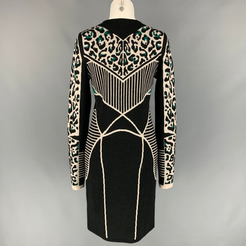 RACHEL ROY Size M Black & White Merino Wool Sheath Dress