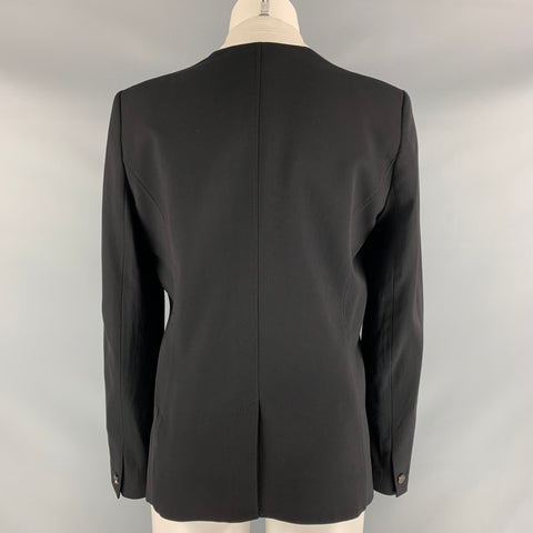 HELMUT LANG Size L Black Viscose Blend Solid Jacket (Indoor) / Blazer