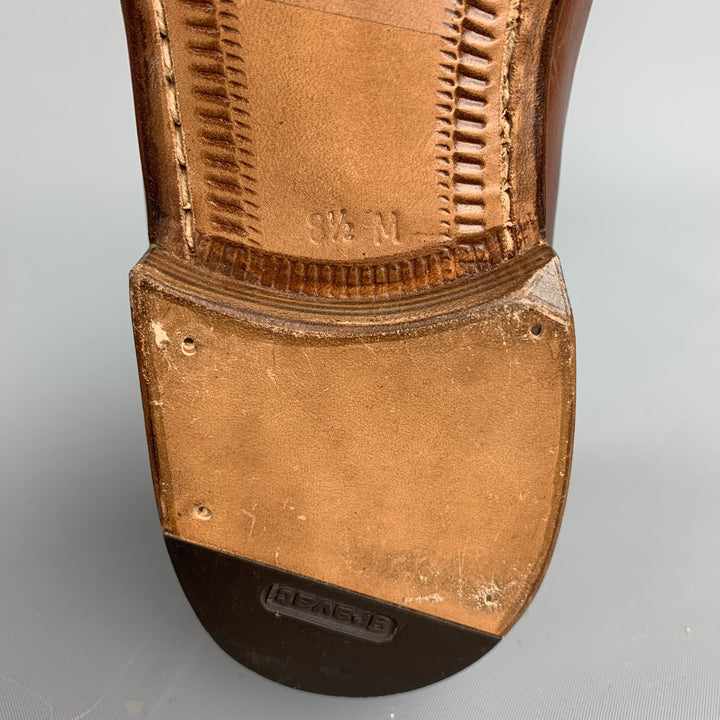 GRAVATI para WILKES BASHFORD Talla 9.5 Zapatos con cordones perforados y puntera marrón