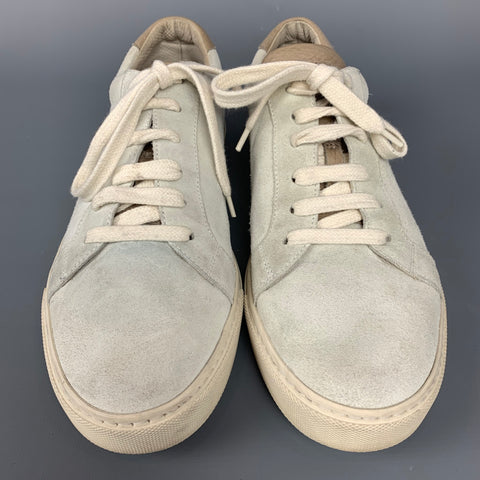 BRUNELLO CUCINELLI Size 7.5 Sea Foam Suede Sneakers