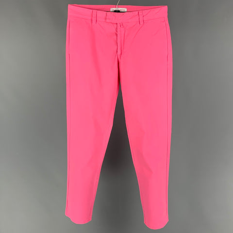 ORLEBAR BROWN Talla 32 Pantalón de vestir de algodón rosa con cremallera
