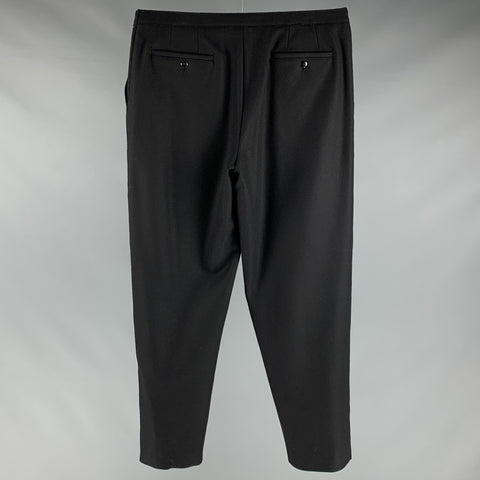 EMPORIO ARMANI Size 34 Black Wool Polyamide Asymmetrical Dress Pants
