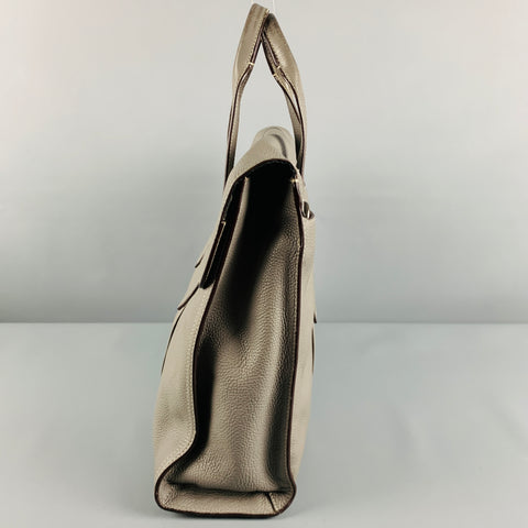 COACH Sac fourre-tout en cuir grainé gris