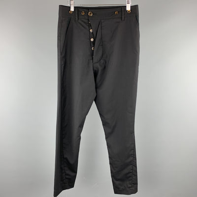 VIVIENNE WESTWOOD Size 28 x 31 Black Solid Lana Wool Casual Pants