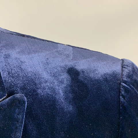 EMPORIO ARMANI Taille 40 Manteau de sport à revers en soie et rayonne en velours bleu marine