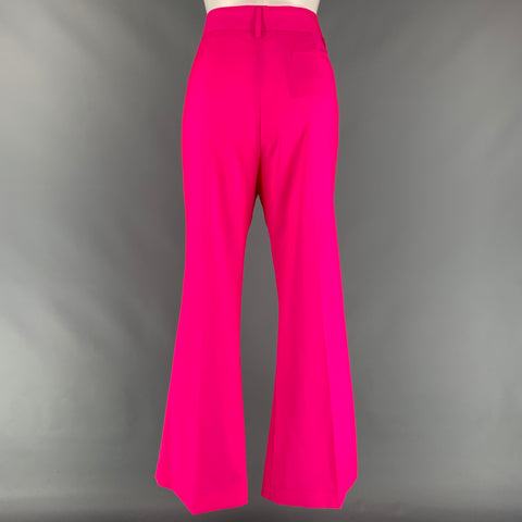 MSGM Size 12 Fuchsia Virgin Wool Dress Pants