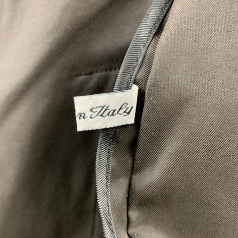 ERMENEGILDO ZEGNA Size 44 Black Cotton Blend Raglan Coat