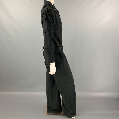 CELINE Size S Black Cotton Cargo Jumpsuit