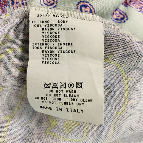 ETRO Size 6 Multi-Color Lilac Viscose Paisley Draped Dress