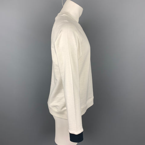 BAND OF OUTSIDERS Size L Cream Cotton Crew-Neck Sweatshirt