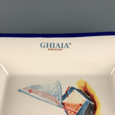 GHIAIA White Ceramic Caffe' del Porto Ashtray
