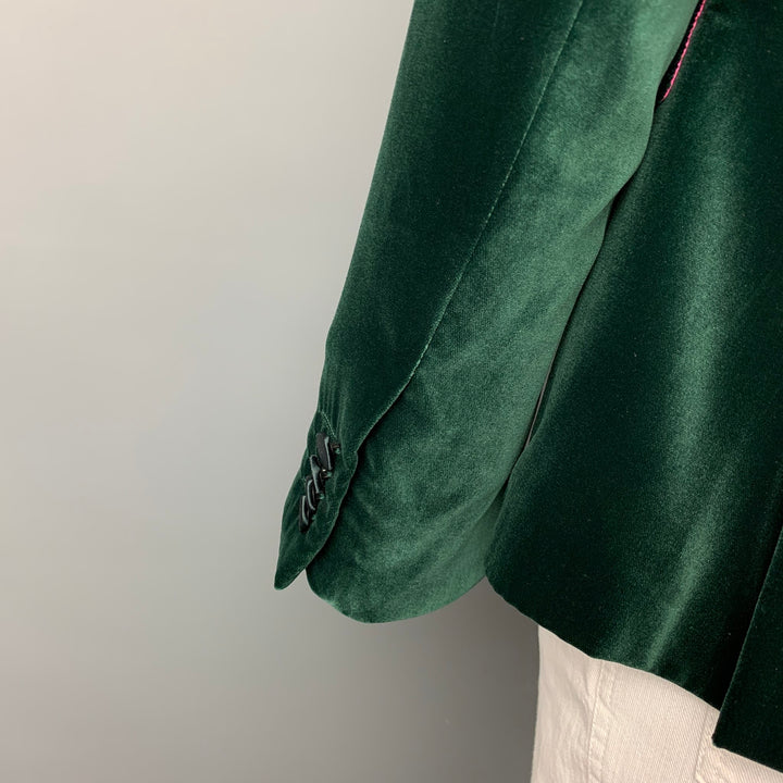 PAUL SMITH Kensington Fit Size 44 Regular Green Velvet Peak Lapel Sport Coat