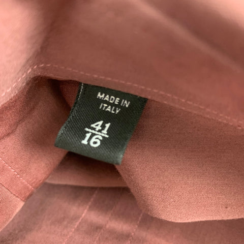 GUCCI Size L Brown Cotton / Silk Slim Fit Long Sleeve Shirt