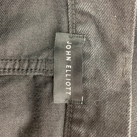 JOHN ELLIOTT Size 33 Black Cotton Button Fly Jeans