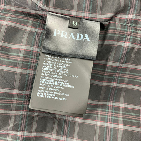 PRADA Talla 38 Abrigo deportivo de un solo pecho de poliéster / poliamida negro