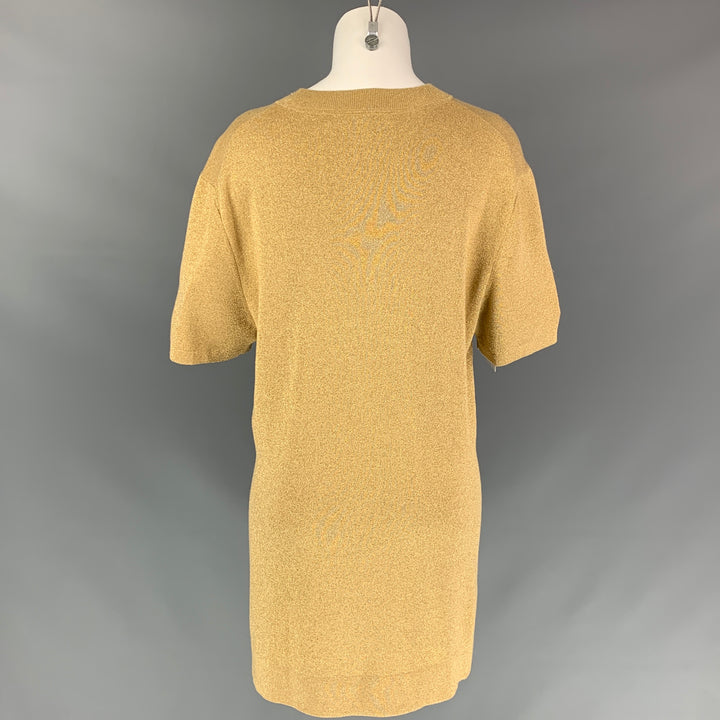 NEIL BARRETT Size M Gold Gold Metallic Polyester Blend Long Pullover