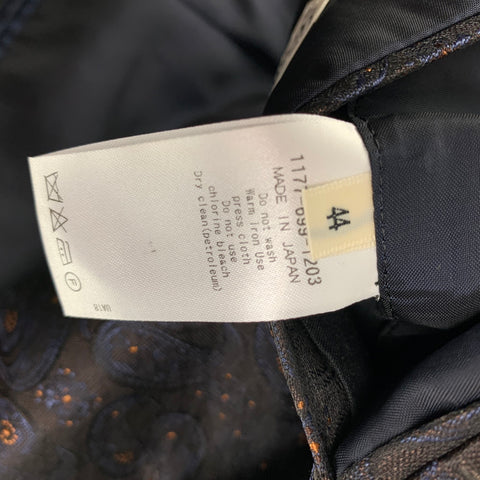 CAMOSHITA for UNITED ARROWS Size 42 Brown Navy Gold Paisley Jacquard Sport Coat