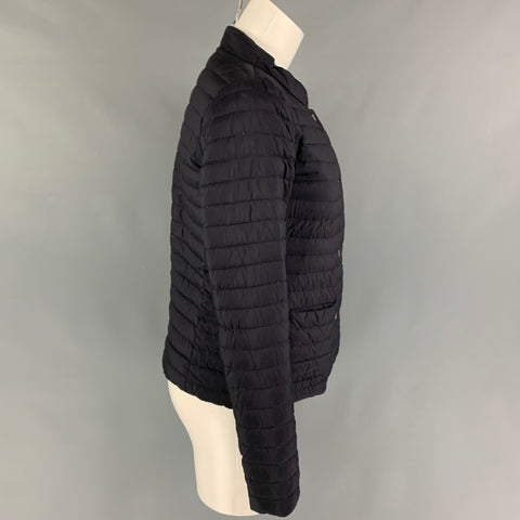 HERNO Size 6 Navy Silver Polyamide Blend Quilted Reversible Jacket