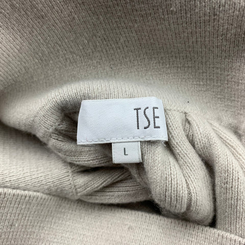 TSE Size L Nude Knitted Pleated Cashmere Long Skirt