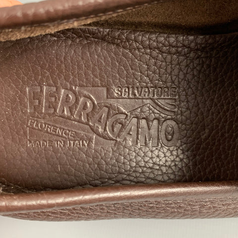 SALVATORE FERRAGAMO Size 9.5 Brown Leather Loafers