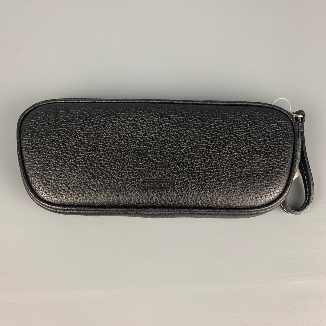 COACH Size One Size Black Textured Leather Coin Purse
