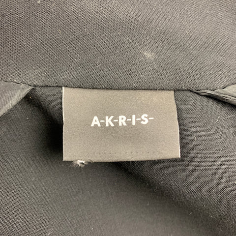 AKRIS Size 8 Black Studded Wool / Nylon Zip Up Jacket