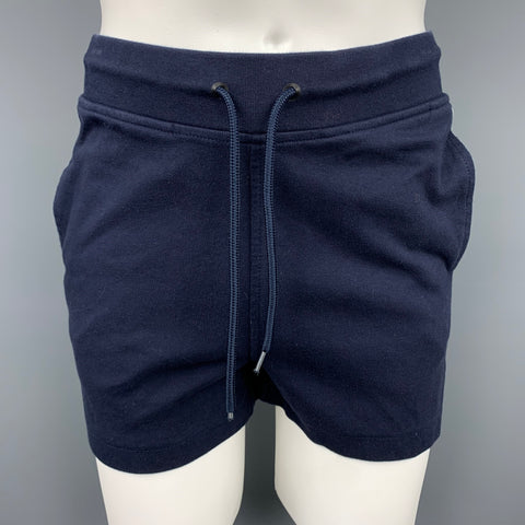 A.P.C. Size S Navy Cotton Drawstring Shorts