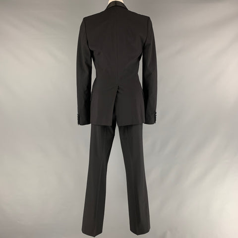 PAUL & JOE Size 34 Black Solid Polyester Wool Shawl Collar Suit