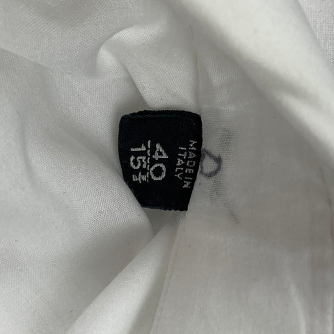 TOM FORD Size M White Cotton Tuxedo Long Sleeve Shirt