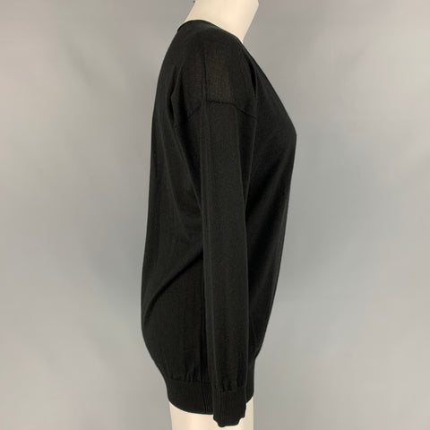 FALCONERI Talla S Jersey de cachemira con cuello en V negro
