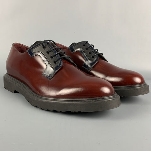 PAUL SMITH Taille 9 Chaussures à lacets en cuir bordeaux et marine