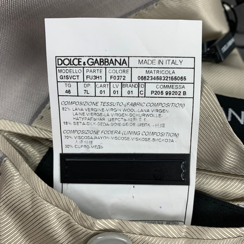 DOLCE & GABBANA Martini Size 36 Long Light Grey Wool / Silk 3 Piece Suit