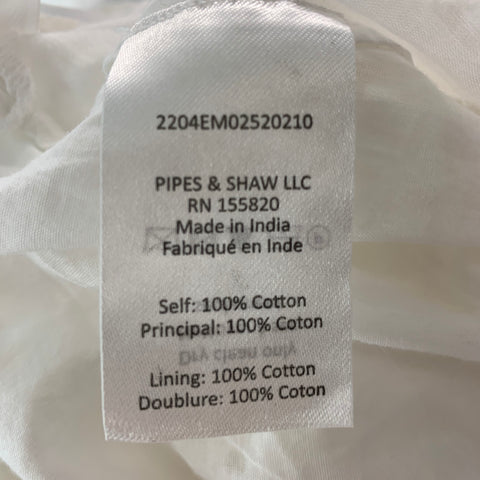 VERONICA BEARD Size 4 White Cotton Eyelet Short Sleeve Long Dress