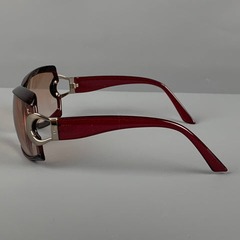 CHRISTIAN DIOR Burgundy Acetate Sunglasses