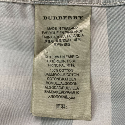 BURBERRY BRIT Size L White & Grey Plaid Cotton Button Down Long Sleeve Shirt
