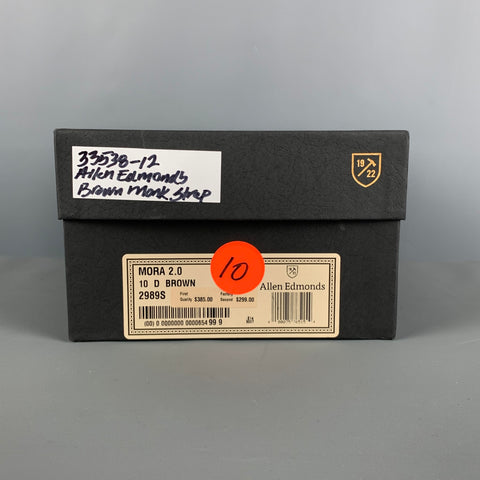 ALLEN EDMONDS Taille 10 Chaussures à lacets en cuir marron à double sangle