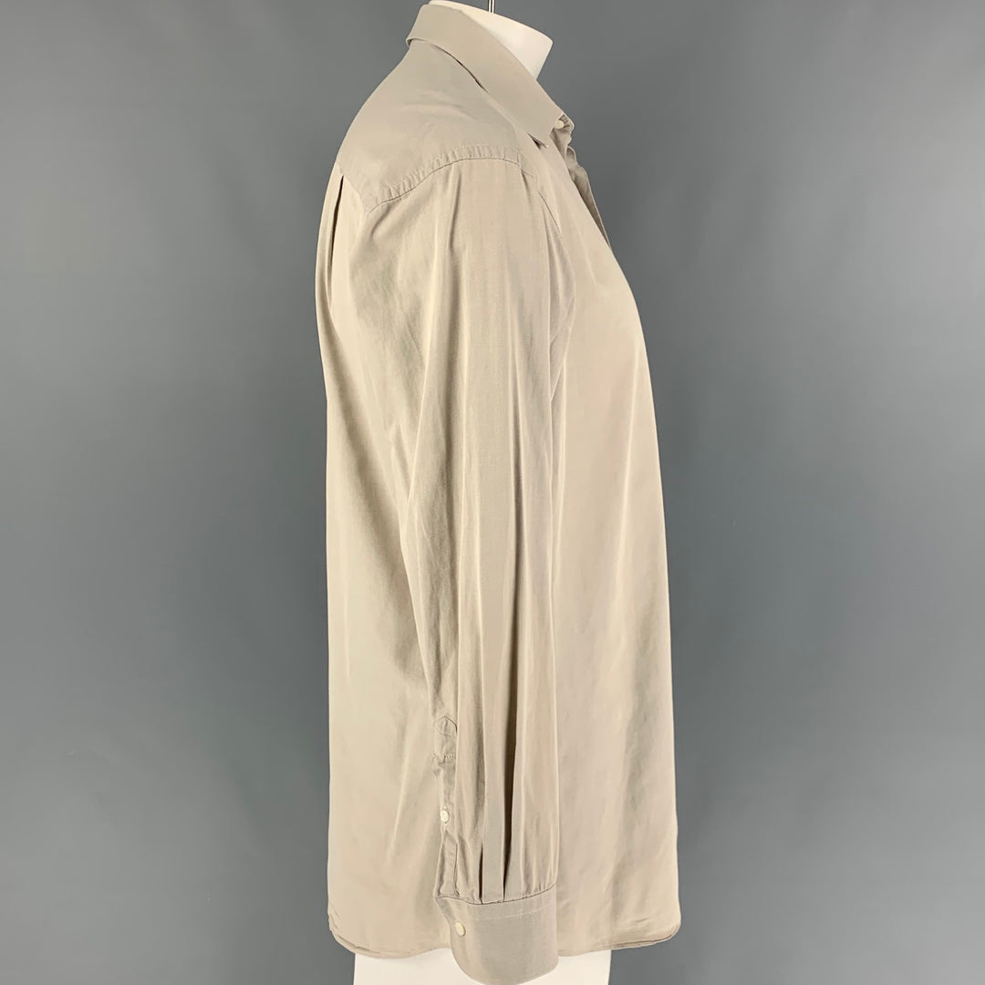 ERMENEGILDO ZEGNA Taille L Chemise à manches longues boutonnée en coton beige