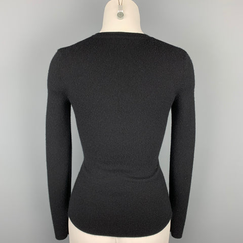MICHAEL KORS Suéter tipo jersey de cachemira con cuello en V, color negro, talla XS